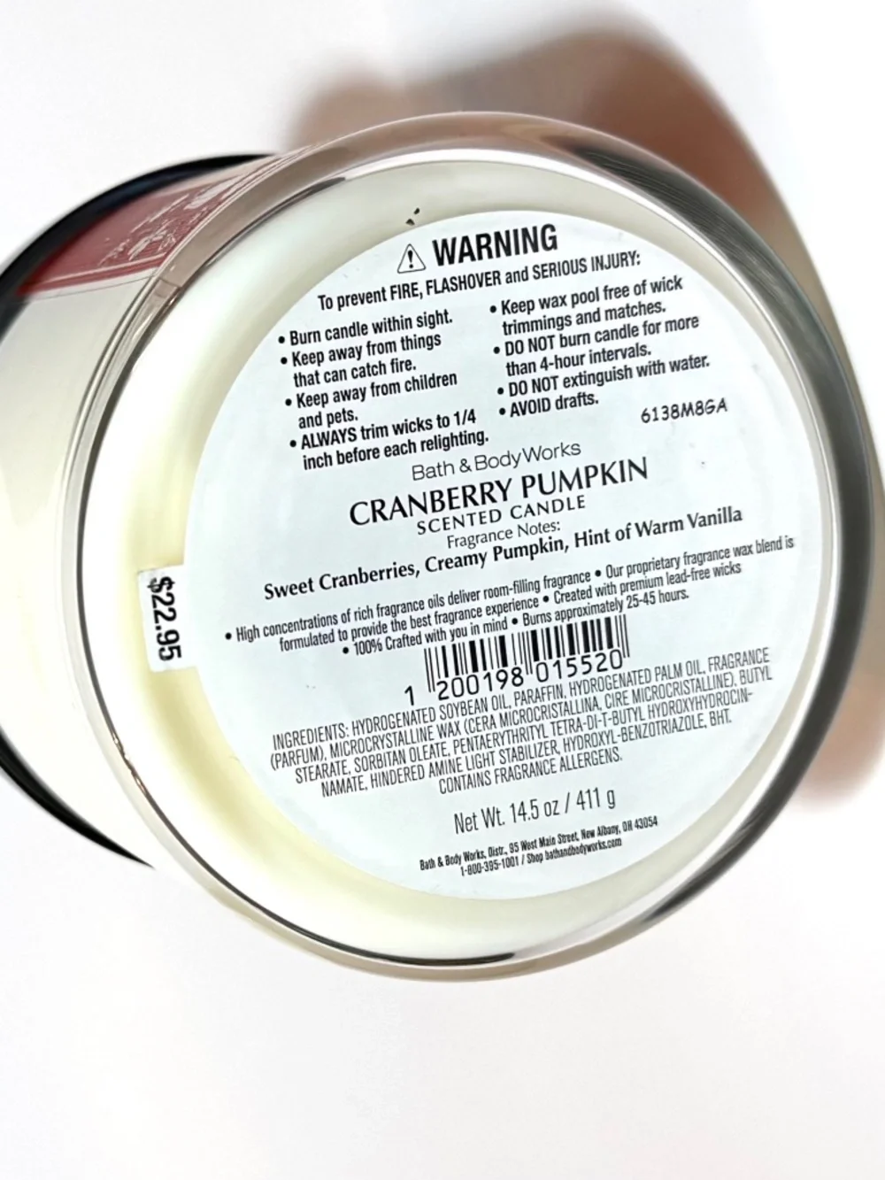 CRANBERRY PUMPKIN 3-Wick Candle